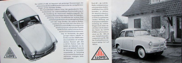 Lloyd LP 400 Modelprogram 1955 Carbrochure (10137)